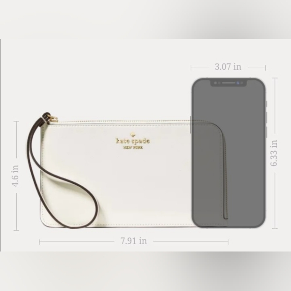 Kate Spade New York Staci Leather Zip Wristlet In Pale Sapphirine BNWT - Picture 4 of 11
